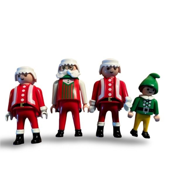 PLAYMOBIL Figures SANTA CLAUS with Helpers and Elf - Picture 1 of 3